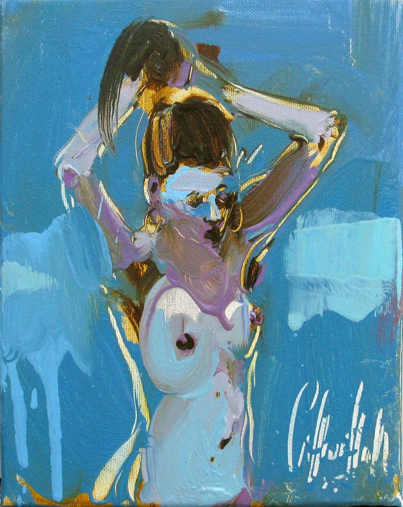 Tableau de OLENA SINIUHINA a pour titre Leona 3 style figuratif dim : OLENA SINIUHINAprix:100