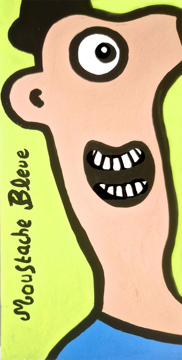 Dessin de MOUSTACHE BLEUE a pour titre On est les meilleurs style figuratif dim : MOUSTACHE BLEUEprix:45