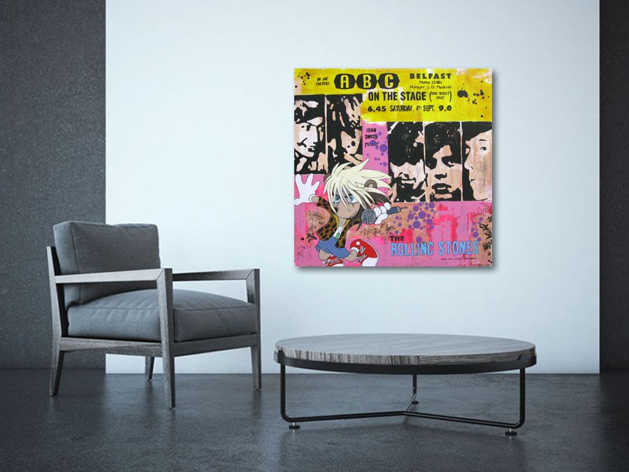 Tableau de PATRICIA GADISSEUR a pour titre THE ROLLING STONES style street pop art dim : PATRICIA GADISSEURprix: