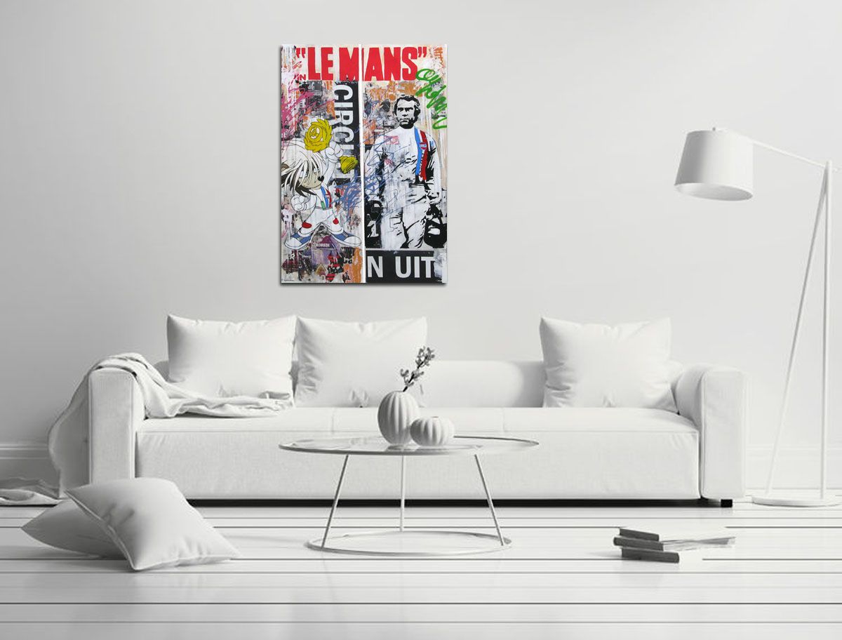 Tableau de PATRICIA GADISSEUR a pour titre LE MANS DYPTIQUE style figuratif dim : PATRICIA GADISSEURprix: