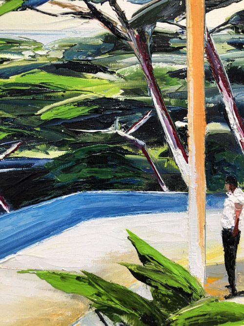 Tableau de PHIL a pour titre IN THE BAY style figuratif dim : PHILprix:550