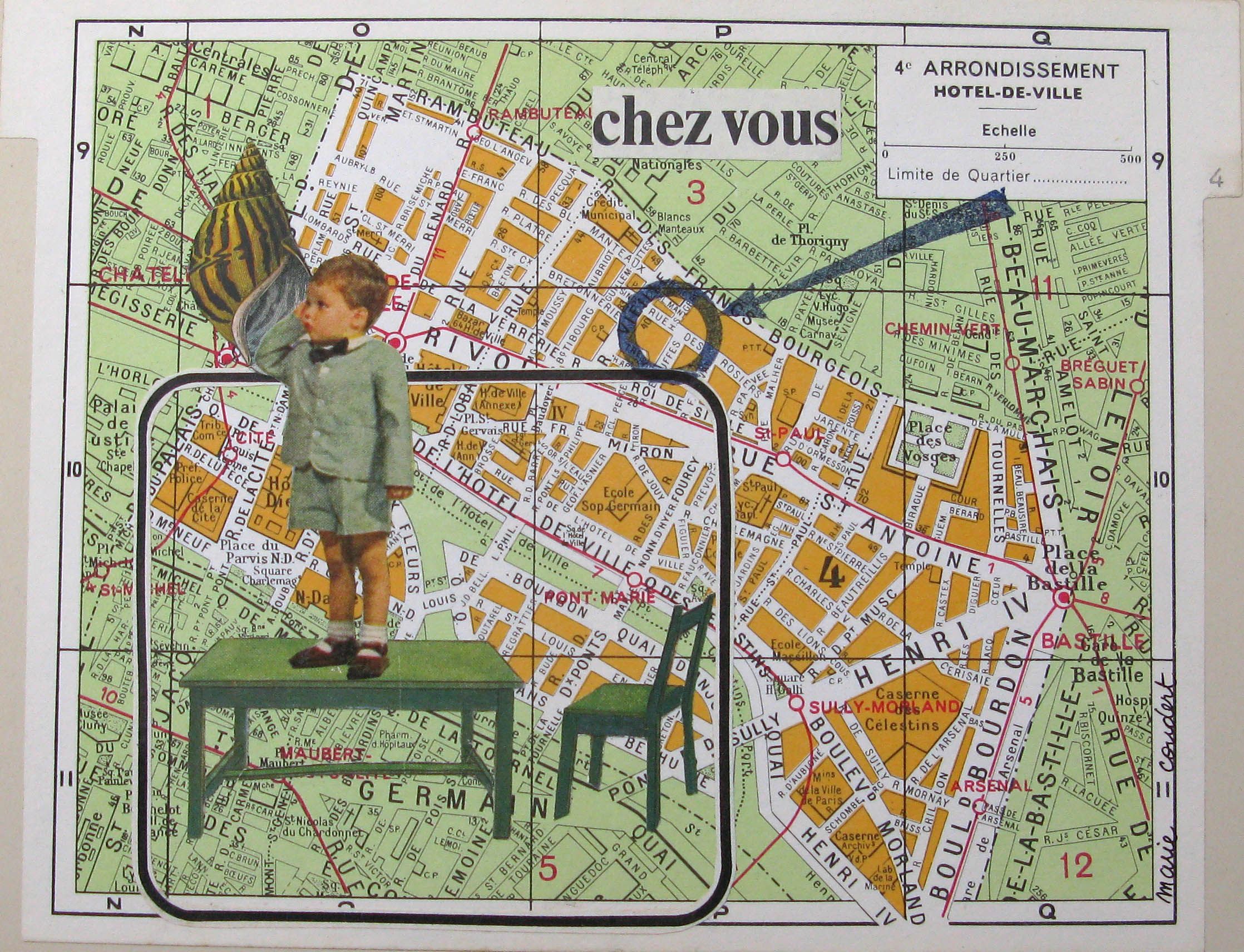 Dessin de MARIE COUDERT a pour titre Paris 4 : hôtel de ville style graphique dim : MARIE COUDERTprix:90