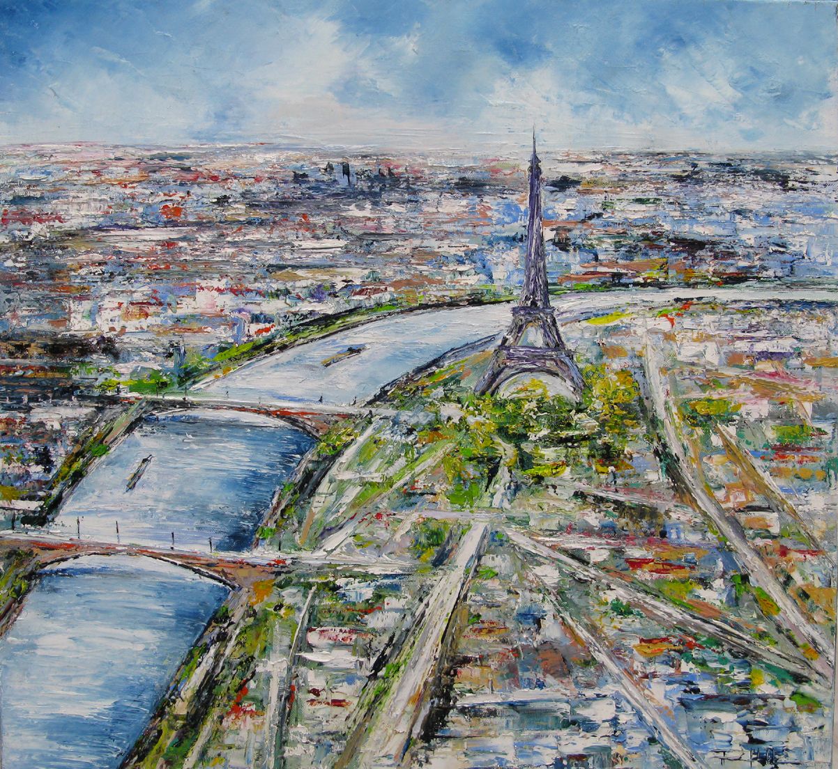 Tableau de PHIL a pour titre Paris style figuratif dim : PHILprix:300