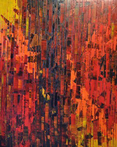 Tableau de ALAIN BECANNE a pour titre PEINTURE 01-2023-08 style abstrait dim : ALAIN BECANNEprix:1700