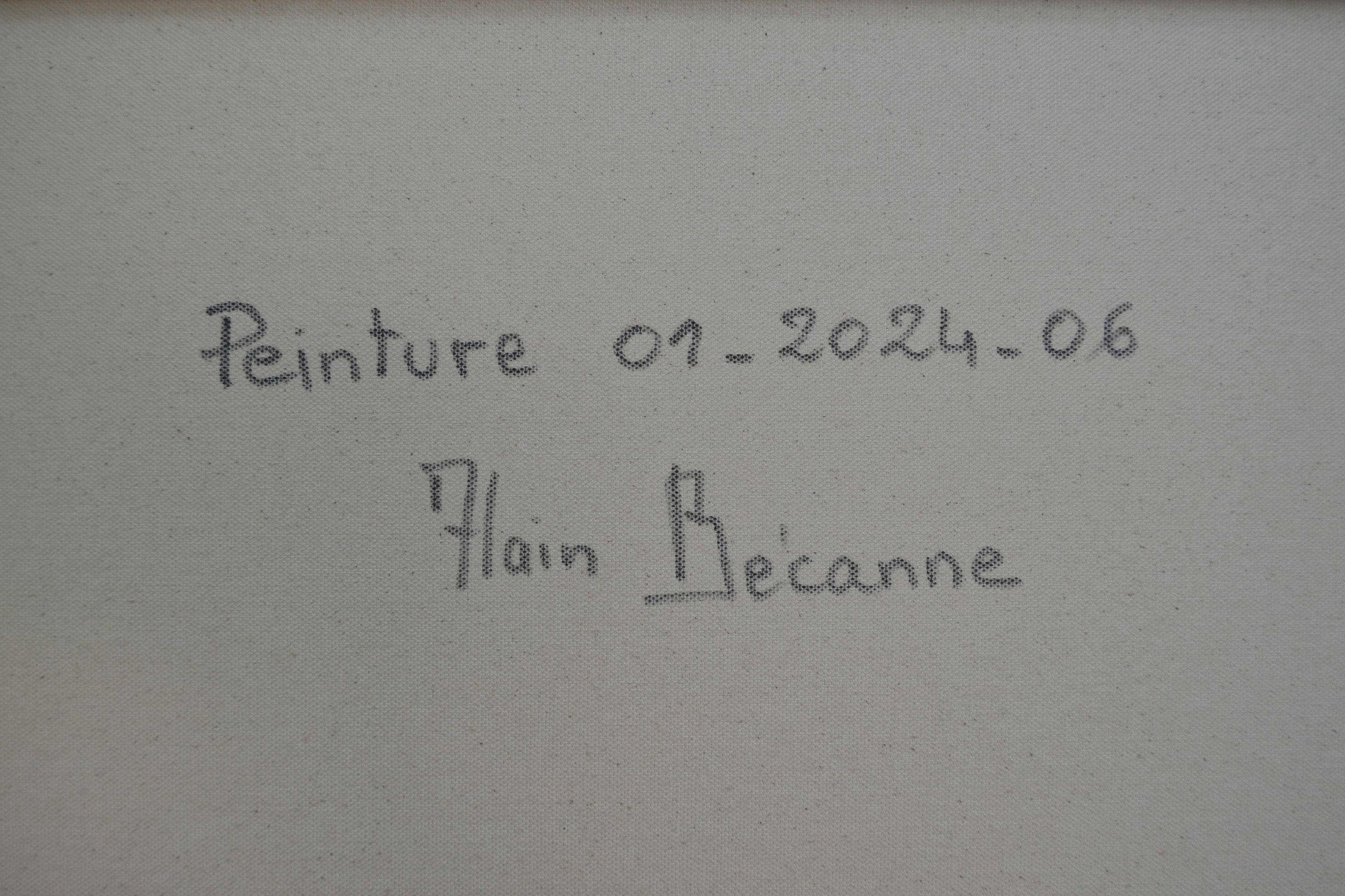 Tableau de ALAIN BECANNE a pour titre Peinture 01-2024-06 style abstrait dim : ALAIN BECANNEprix:1200