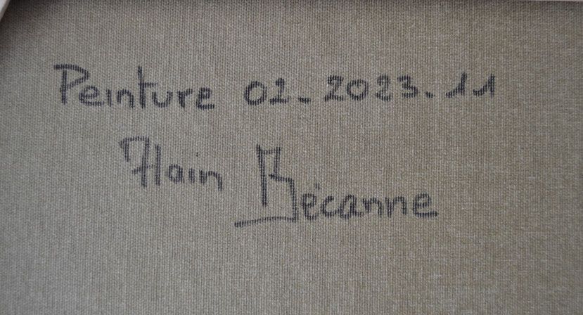 Tableau de ALAIN BECANNE a pour titre PEINTURE 02-2023-11 style abstrait dim : ALAIN BECANNEprix:850