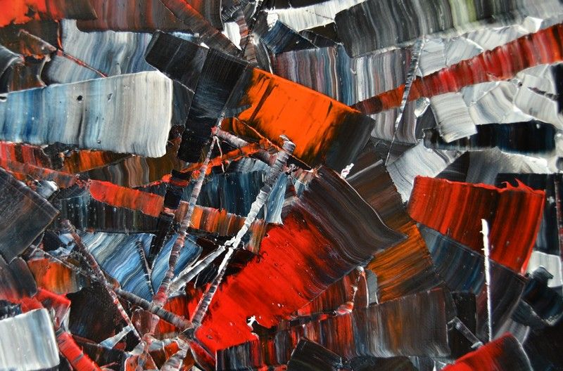 Tableau de ALAIN BECANNE a pour titre Peinture abstraite 01-2025-17 style abstrait dim : ALAIN BECANNEprix:1700