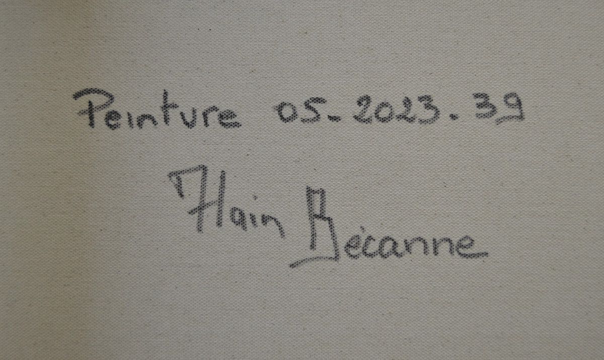 Tableau de ALAIN BECANNE a pour titre PEINTURE 05-2023-39 style abstrait dim : ALAIN BECANNEprix:600