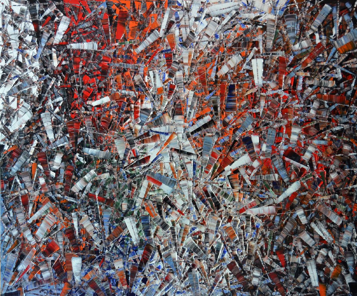 Tableau de ALAIN BECANNE a pour titre PEINTURE 06-2023-49 style abstrait dim : ALAIN BECANNEprix:950
