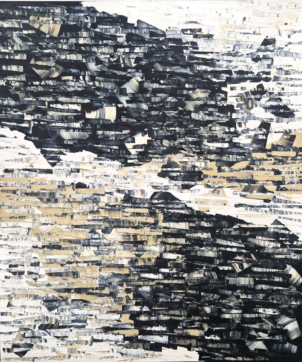 Tableau de ALAIN BECANNE a pour titre Peinture 12-2024-47 style abstrait dim : ALAIN BECANNEprix:950