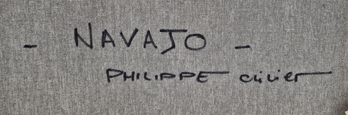 Tableau de Philippe Boliviera a pour titre Navajo style abstrait dim : Philippe Bolivieraprix:700