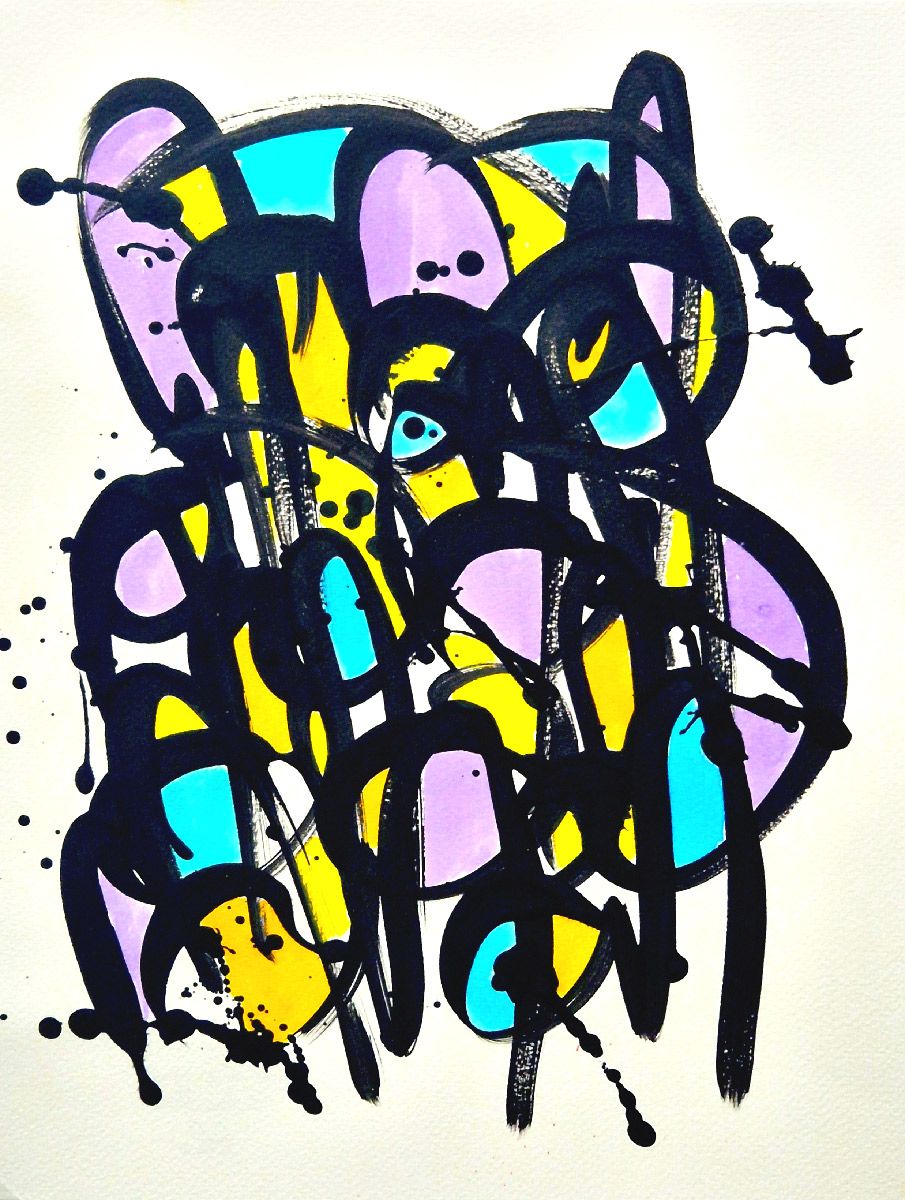Dessin de STEPHANE RIME a pour titre noname D82 style abstrait dim : STEPHANE RIMEprix:70