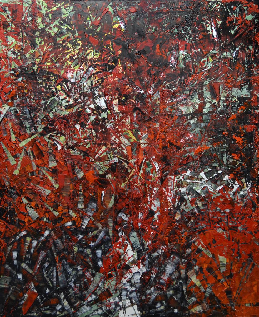 Tableau de ALAIN BECANNE a pour titre Peinture 02-2025-15 style abstrait dim : ALAIN BECANNEprix:950