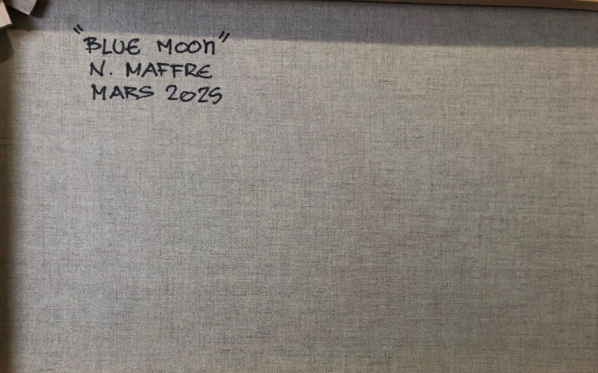 Tableau de N MAFFRE a pour titre Blue Moon style abstrait dim : N MAFFREprix:1800