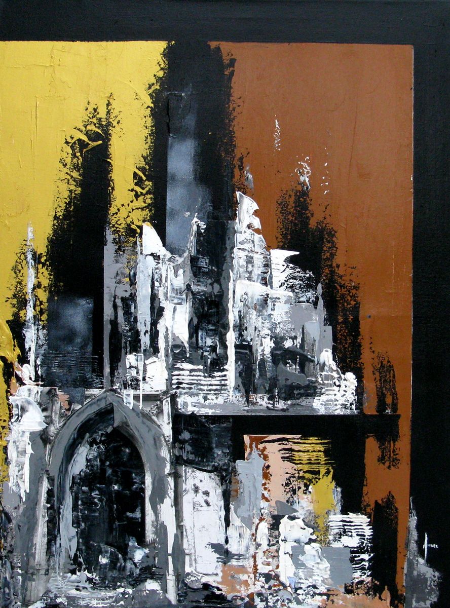 Tableau de FARID AMRAR a pour titre Rupture d'une pierre style abstrait dim : FARID AMRARprix:320