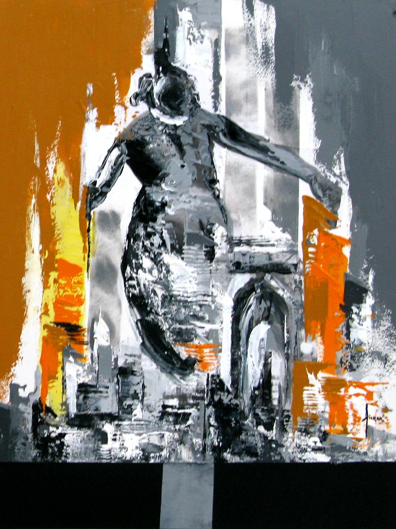 Tableau de FARID AMRAR a pour titre La Métamorphose style abstrait dim : FARID AMRARprix:380