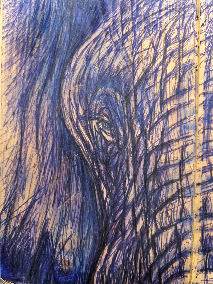 Tableau de ART HM a pour titre Eléphant style figuratif, graphique dim : ART HMprix:550