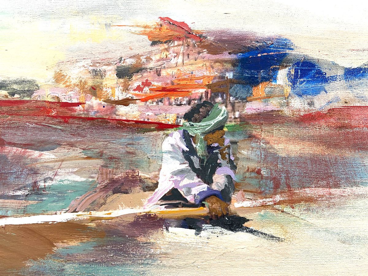Tableau de ARANCHA TEJEDOR a pour titre BATEAU style abstrait dim : ARANCHA TEJEDORprix:700