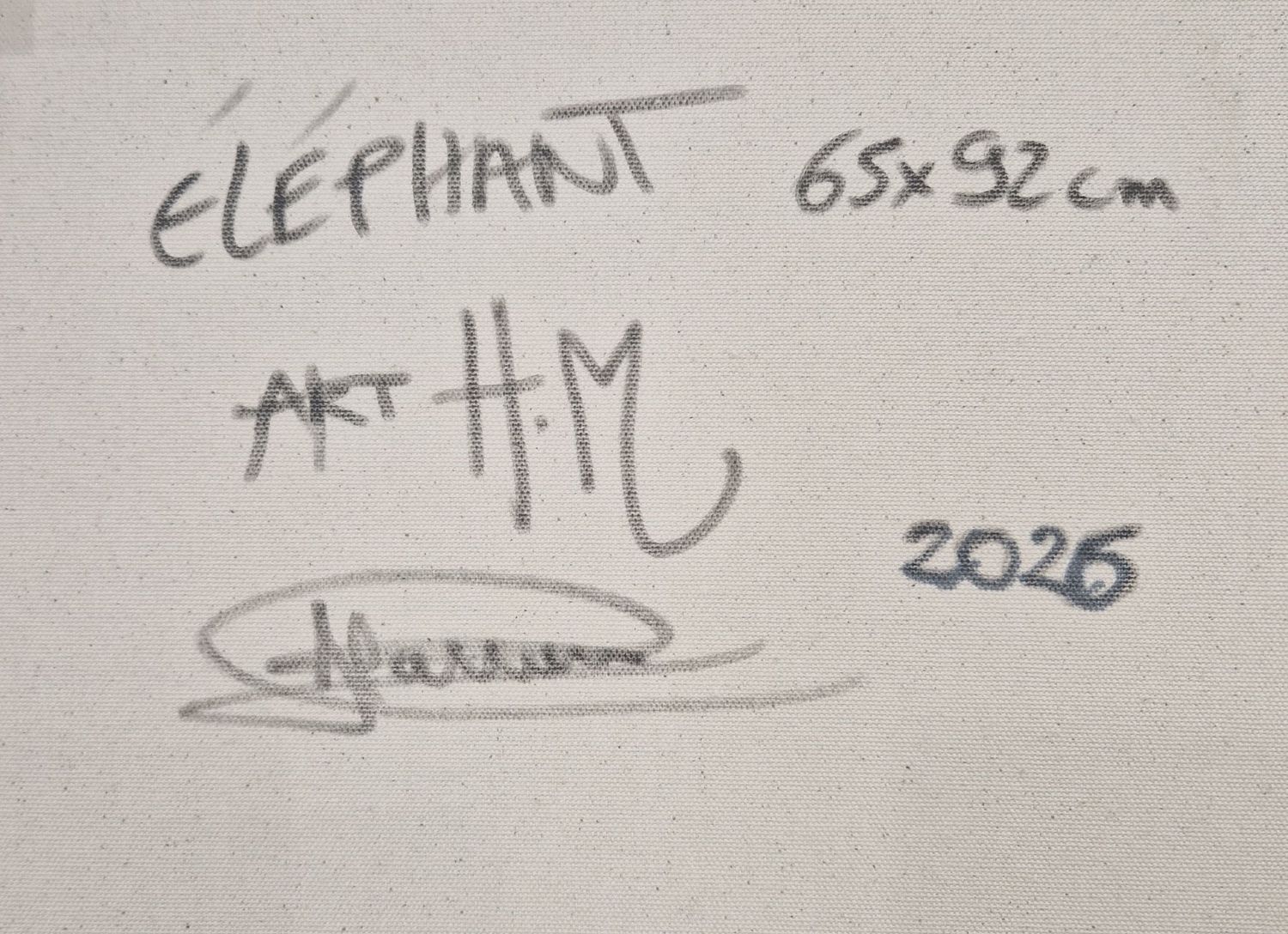 Tableau de ART HM a pour titre Eléphant style street art dim : ART HMprix:950