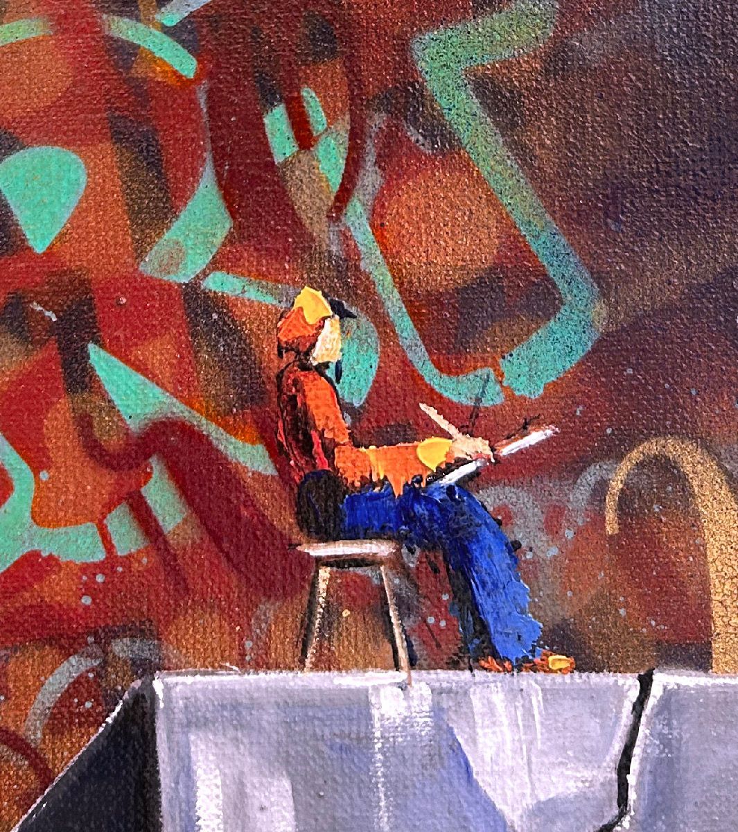 Tableau de Geneviève Canto a pour titre La chance style figuratif dim : Geneviève Cantoprix:2800