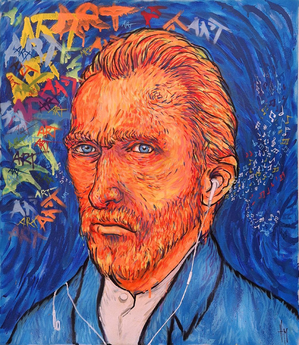 Tableau de ART HM a pour titre Van Gogh UV style figuratif, graphique dim : ART HMprix:800