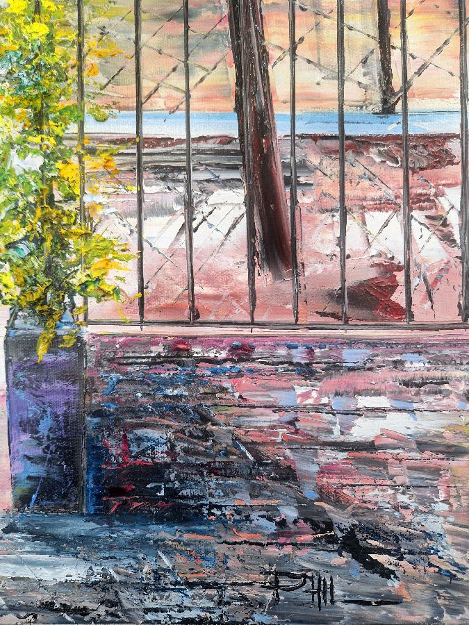 Tableau de PHIL a pour titre Escalier de Montmartre, Paris style figuratif dim : PHILprix:850