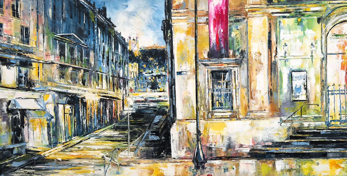 Tableau de PHIL a pour titre Place des Célestins Lyon style figuratif dim : PHILprix:700