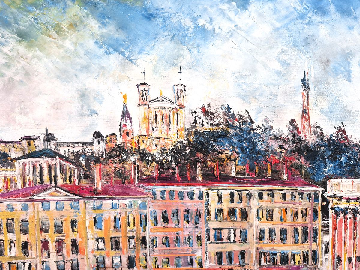 Tableau de PHIL a pour titre Saint-Jean, Lyon style figuratif dim : PHILprix:700