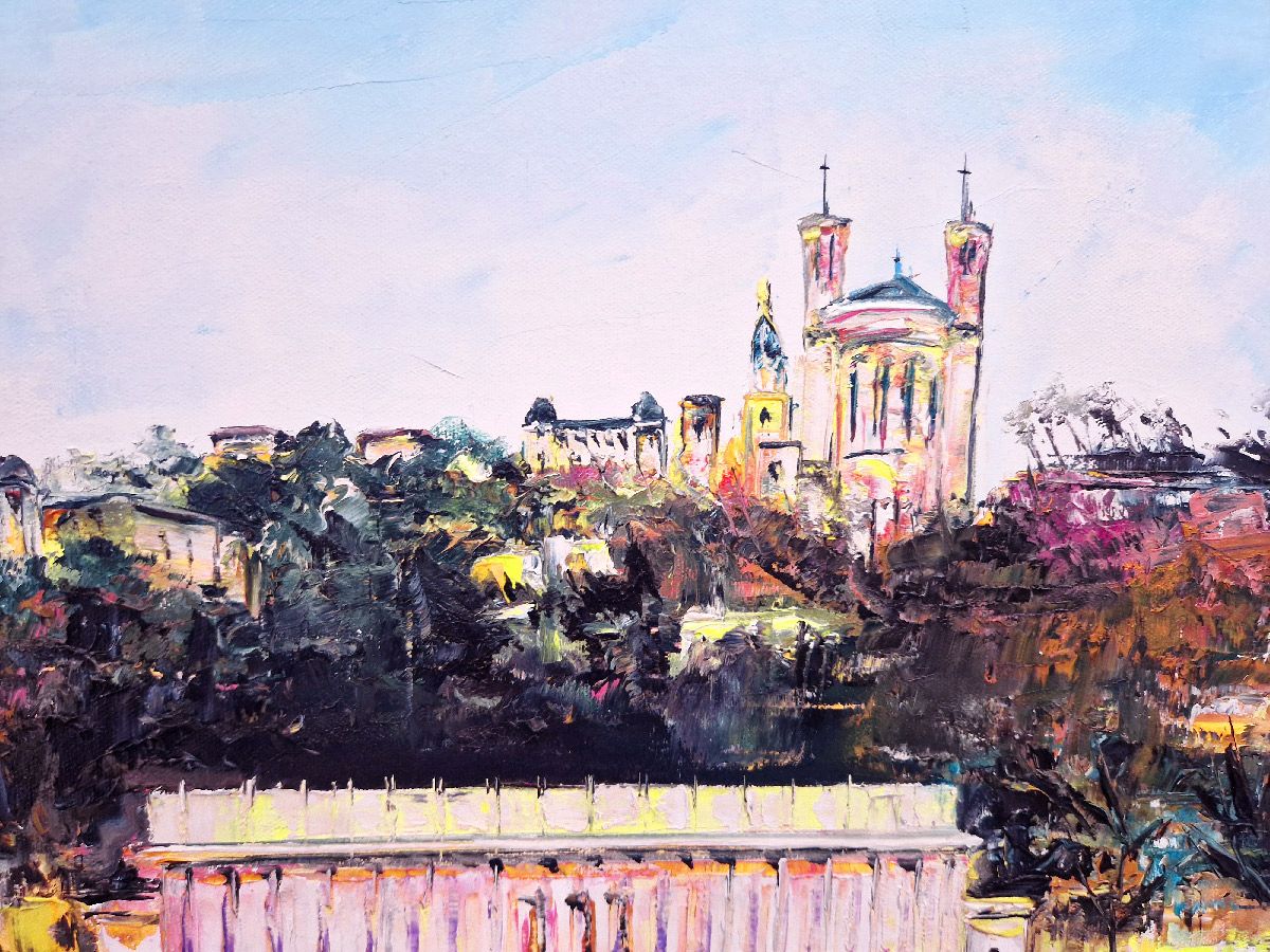 Tableau de PHIL a pour titre Quais de la Saône, Lyon style figuratif dim : PHILprix:550