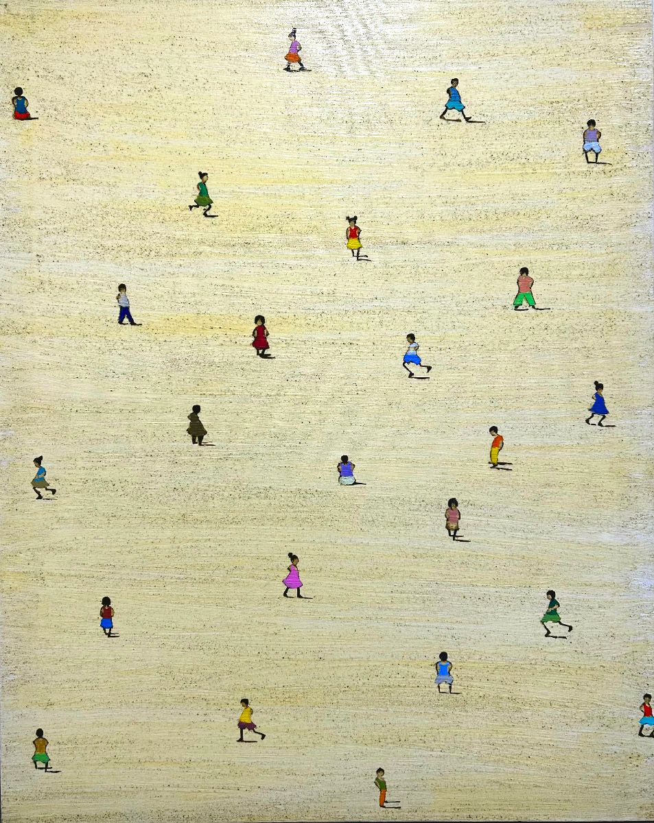 Tableau de MARCOS ZRIHEN NOWOTNY a pour titre Gamins/gamines style figuratif dim : MARCOS ZRIHEN NOWOTNYprix:700