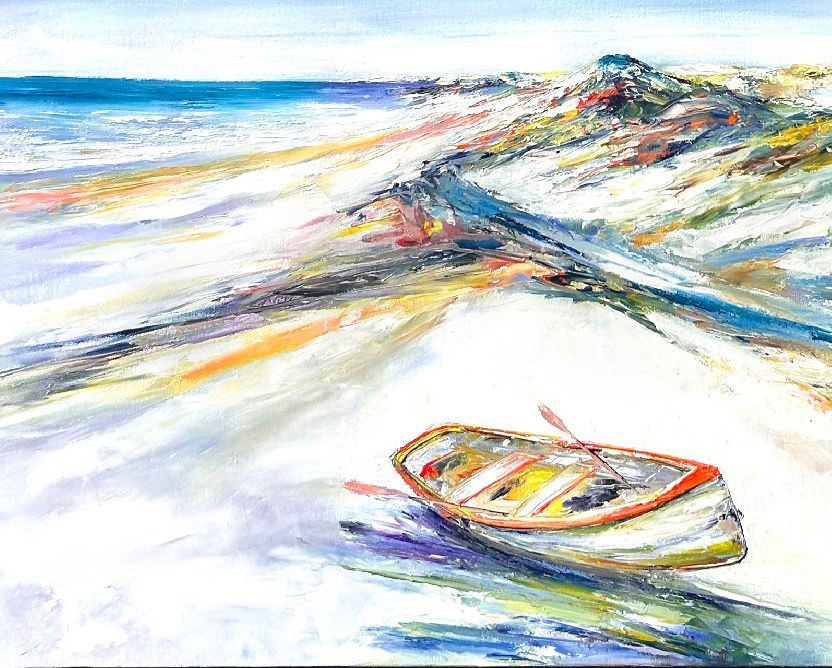 Tableau de PHIL a pour titre Beau rivage style figuratif dim : PHILprix:600