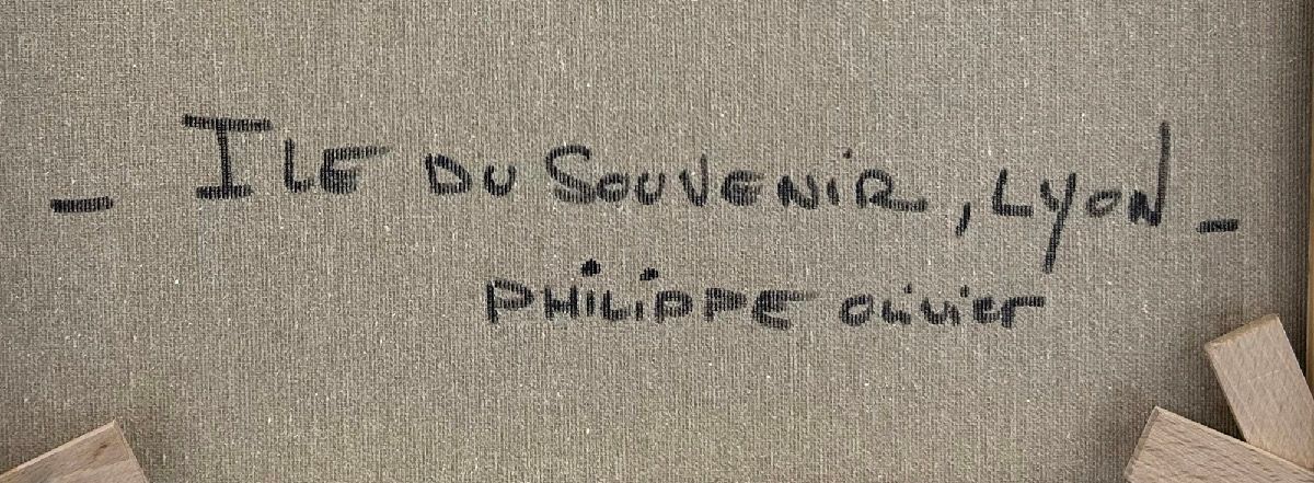 Tableau de PHIL a pour titre Île du souvenir, Lyon style figuratif dim : PHILprix:600