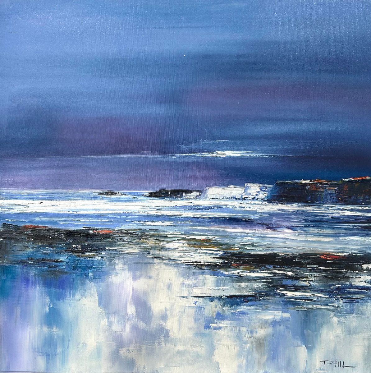 Tableau de PHIL a pour titre Les hautes falaises style figuratif dim : PHILprix:350