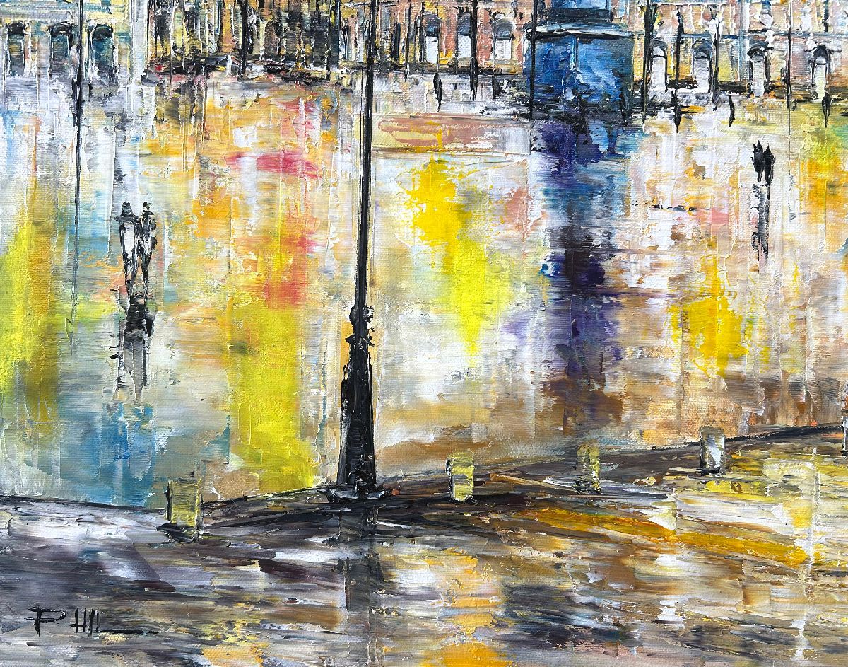Tableau de PHIL a pour titre Place Vendôme, Paris style figuratif dim : PHILprix:350