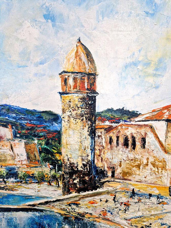 Tableau de PHIL a pour titre Collioure style abstrait dim : PHILprix:550