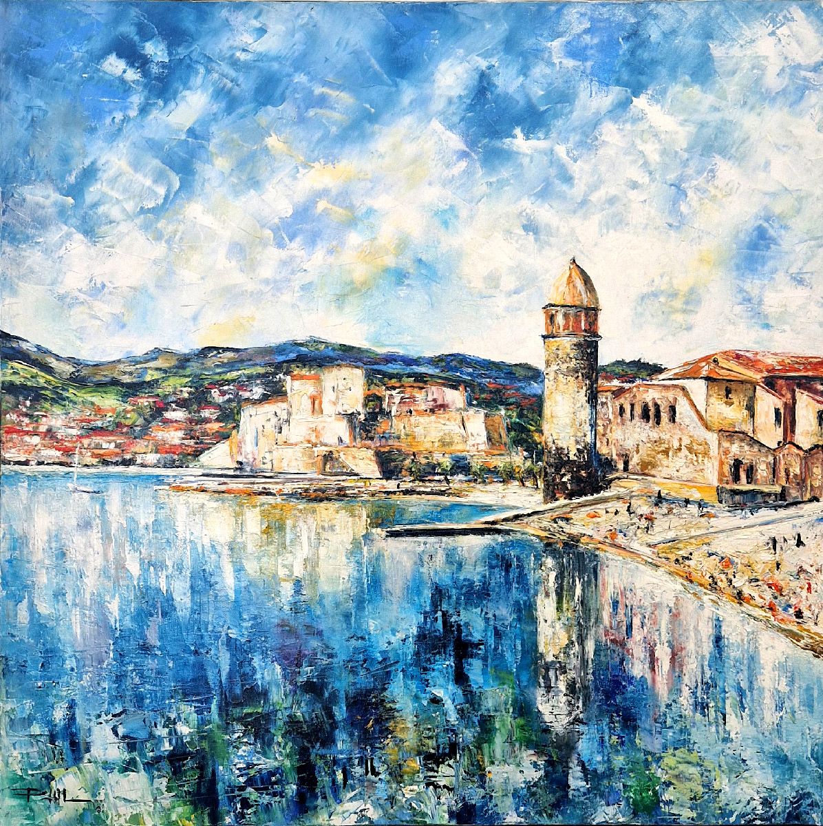 Tableau de PHIL a pour titre Collioure style abstrait dim : PHILprix:550