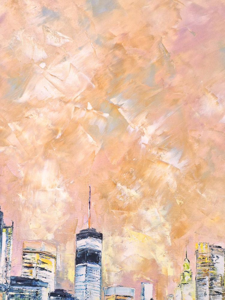 Tableau de PHIL a pour titre Manhattan Island, NY style figuratif dim : PHILprix:1200