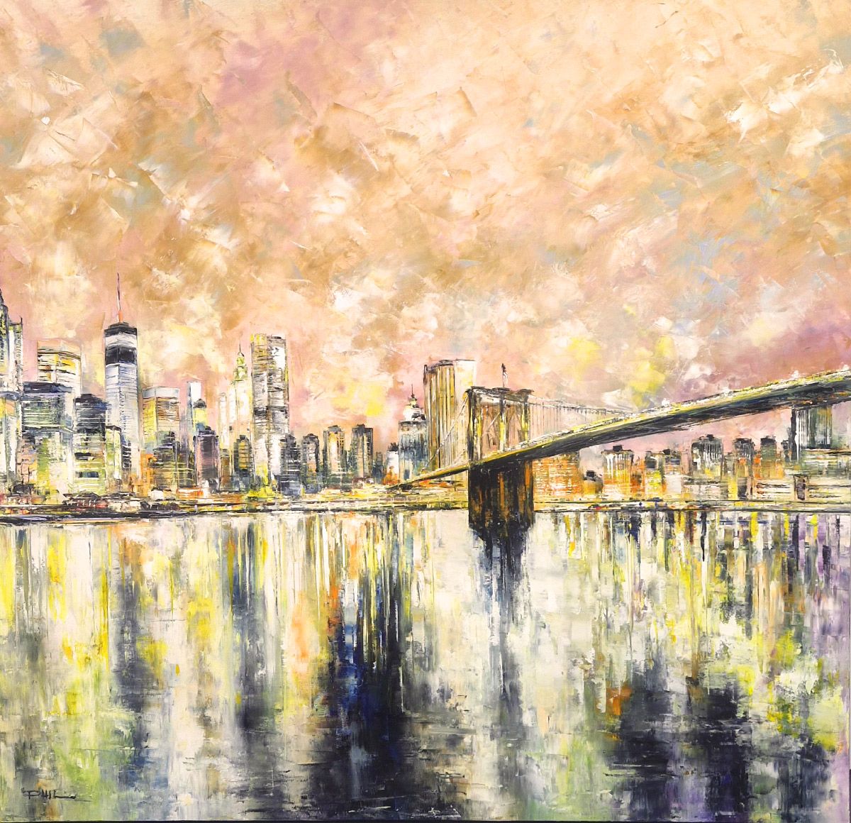 Tableau de PHIL a pour titre Manhattan Island, NY style figuratif dim : PHILprix:1200