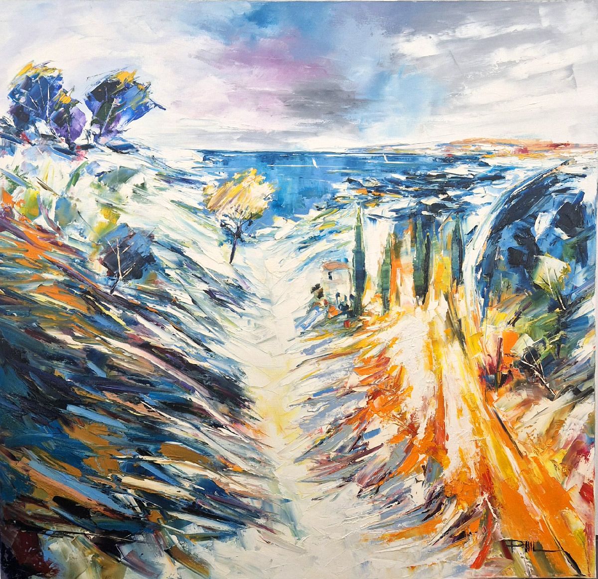Tableau de PHIL a pour titre LE PETIT VALLON style no dim : PHILprix:550