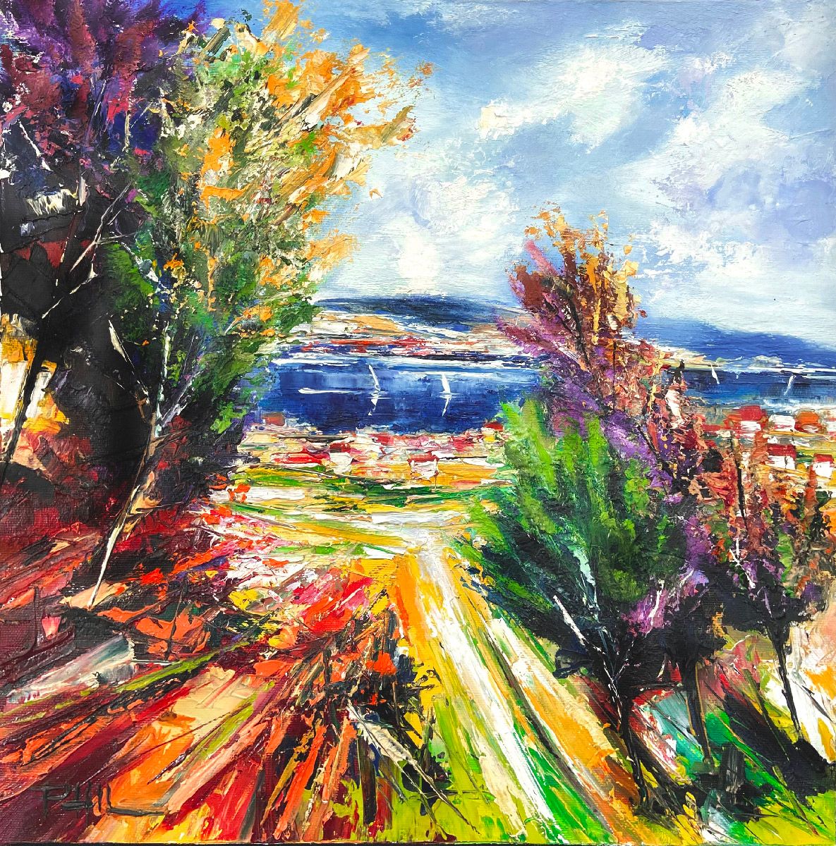 Tableau de PHIL a pour titre Coté mer style figuratif dim : PHILprix:250