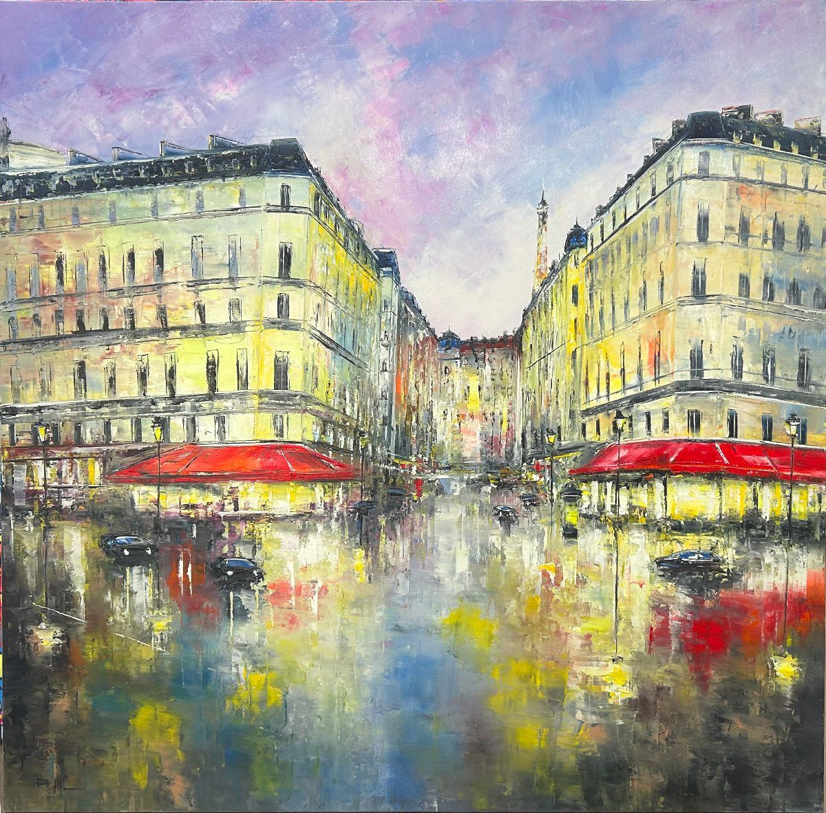 Tableau de PHIL a pour titre Les boulevards style figuratif dim : PHILprix:700