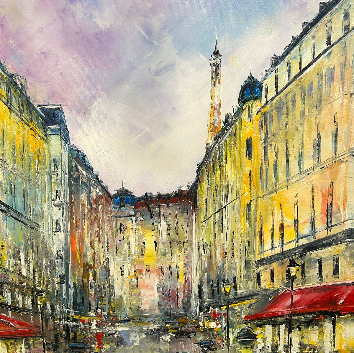Tableau de PHIL a pour titre Les boulevards style figuratif dim : PHILprix:700