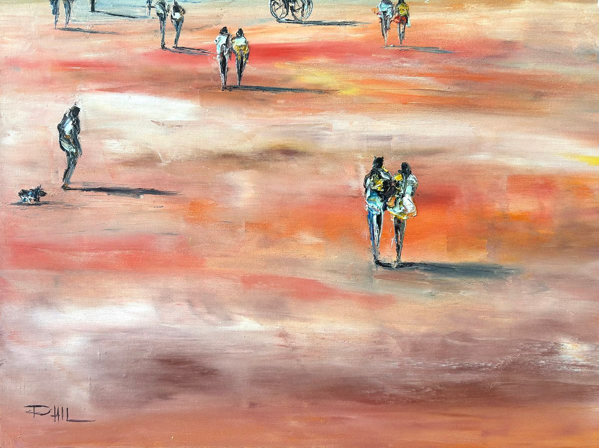 Tableau de PHIL a pour titre Place Bellecour, Lyon style figuratif dim : PHILprix:850