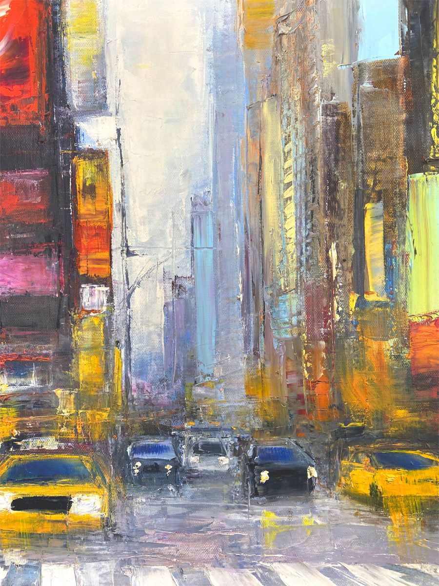 Tableau de BENOIT HAVARD a pour titre New-York sous la brume style abstrait dim : BENOIT HAVARDprix:2500