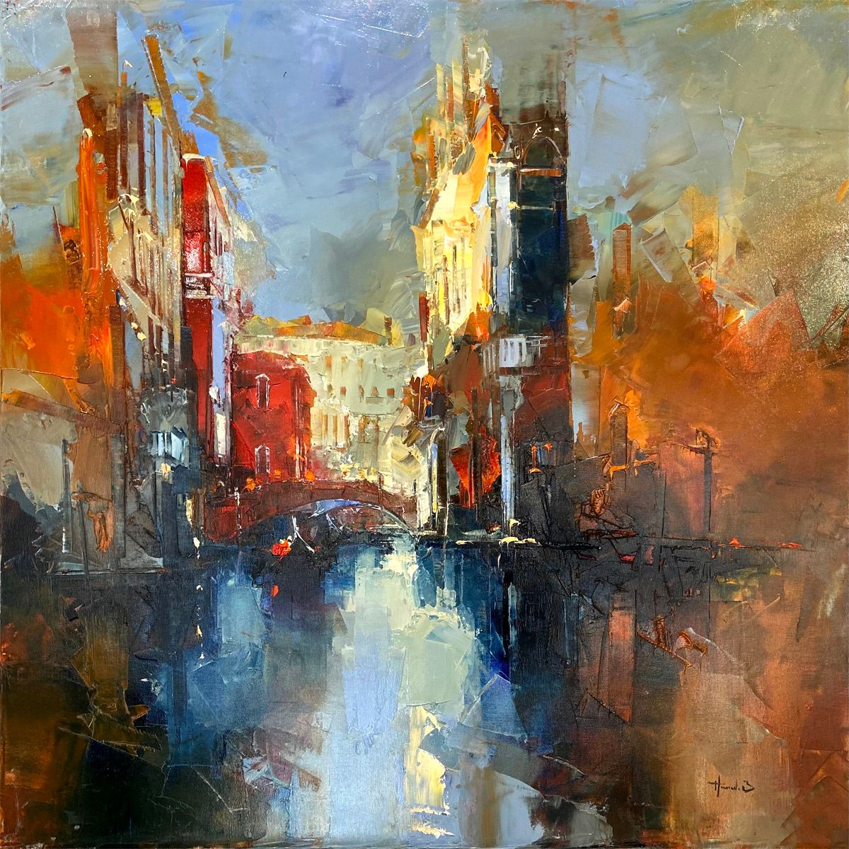 Tableau de BENOIT HAVARD a pour titre Venise, lumière sur le canal style abstrait dim : BENOIT HAVARDprix:2125