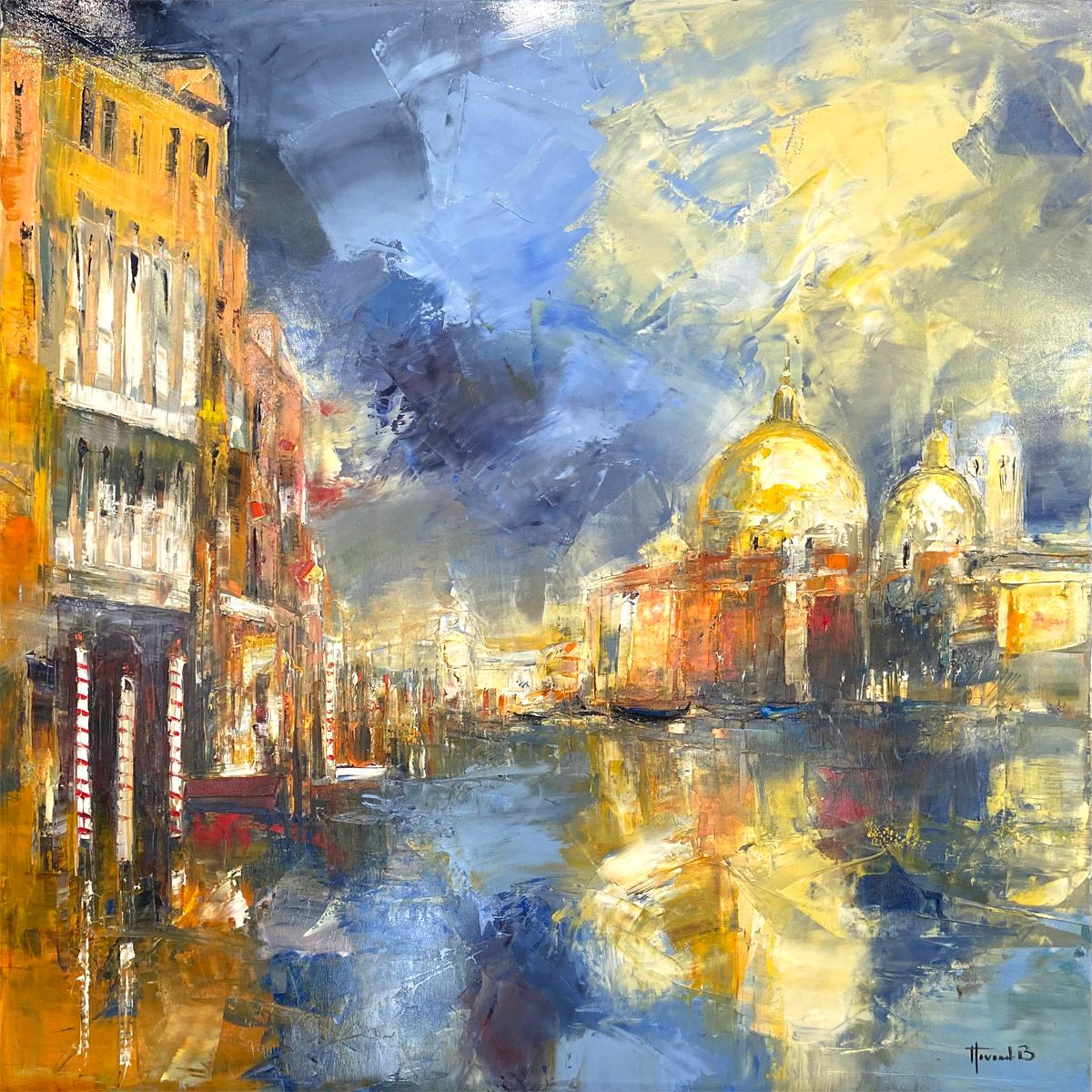 Tableau de BENOIT HAVARD a pour titre Le grand canal style abstrait dim : BENOIT HAVARDprix:2500