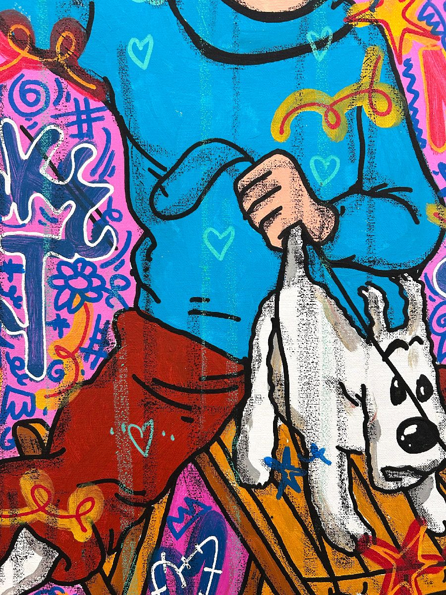 Tableau de RICO SAB a pour titre Schuss Tintin style street pop art dim : RICO SABprix:450