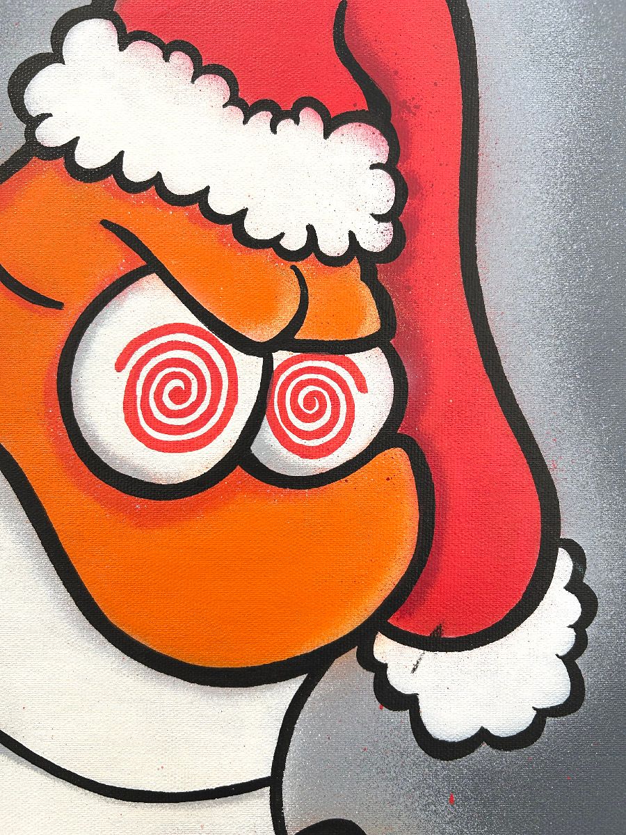 Tableau de Carotte a pour titre Hypnose de l'avent style graffiti, street art dim : Carotteprix:150