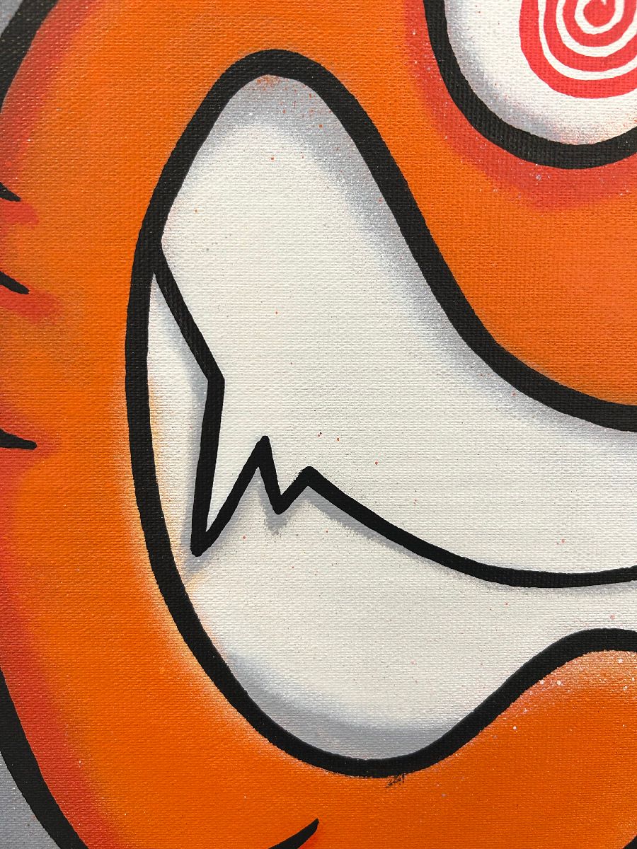 Tableau de Carotte a pour titre Hypnose de l'avent style graffiti, street art dim : Carotteprix:150