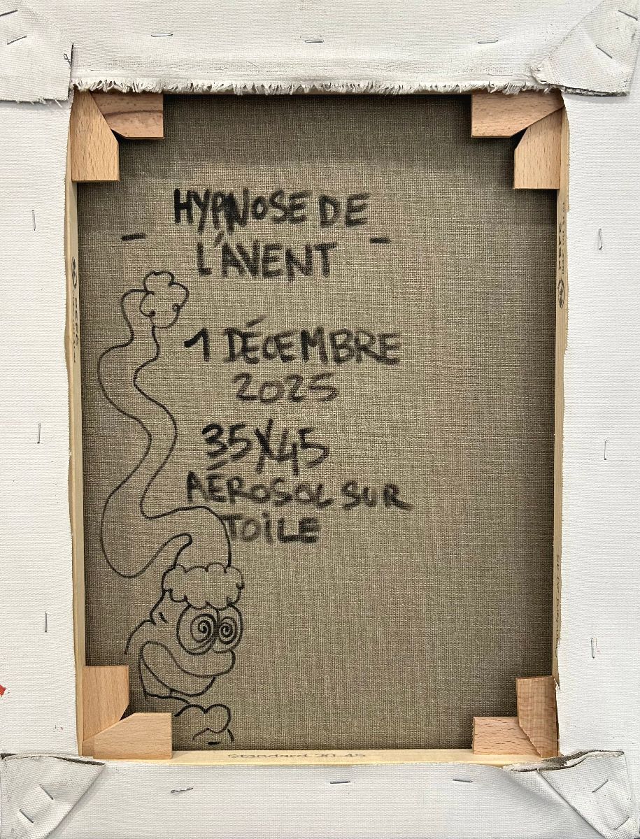 Tableau de Carotte a pour titre Hypnose de l'avent style graffiti, street art dim : Carotteprix:150